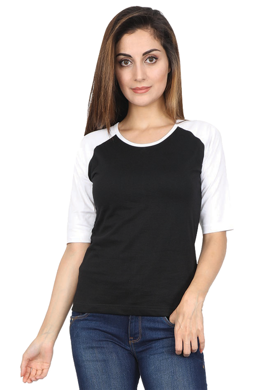 Raglan Full Sleeve White Black