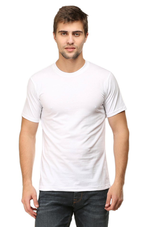 Round Neck Half Sleeve Classic White