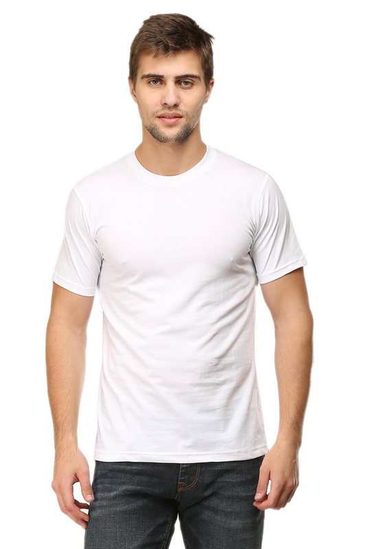 Round Neck Half Sleeve Classic White