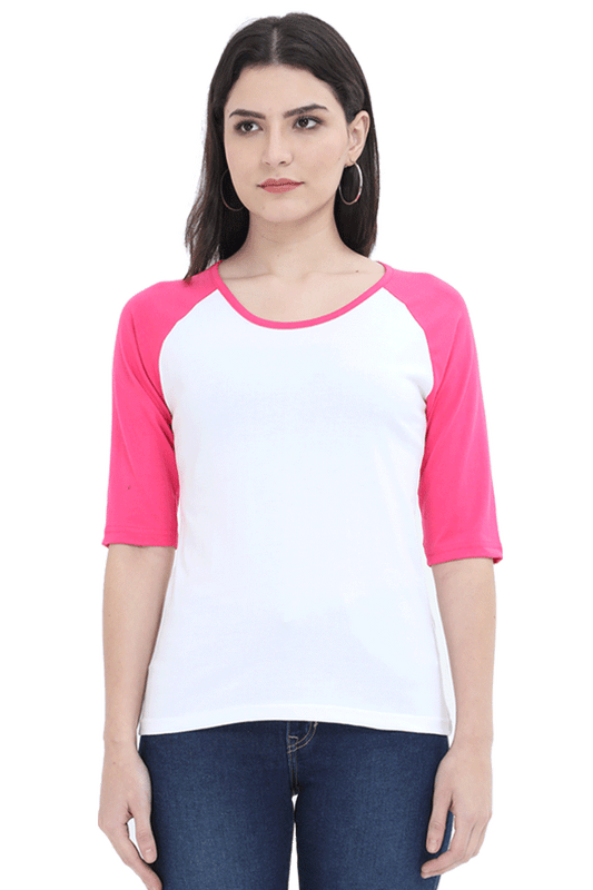 Raglan Full Sleeve Pink White