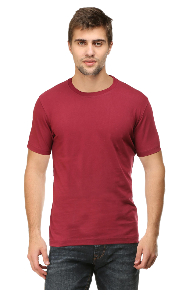 Round Neck Half Sleeve Classic Maroon