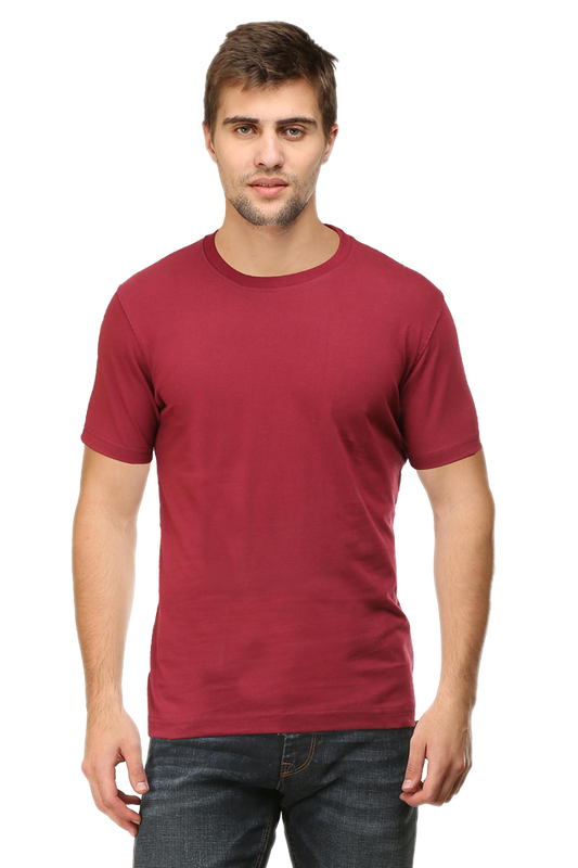 Round Neck Half Sleeve Classic Maroon