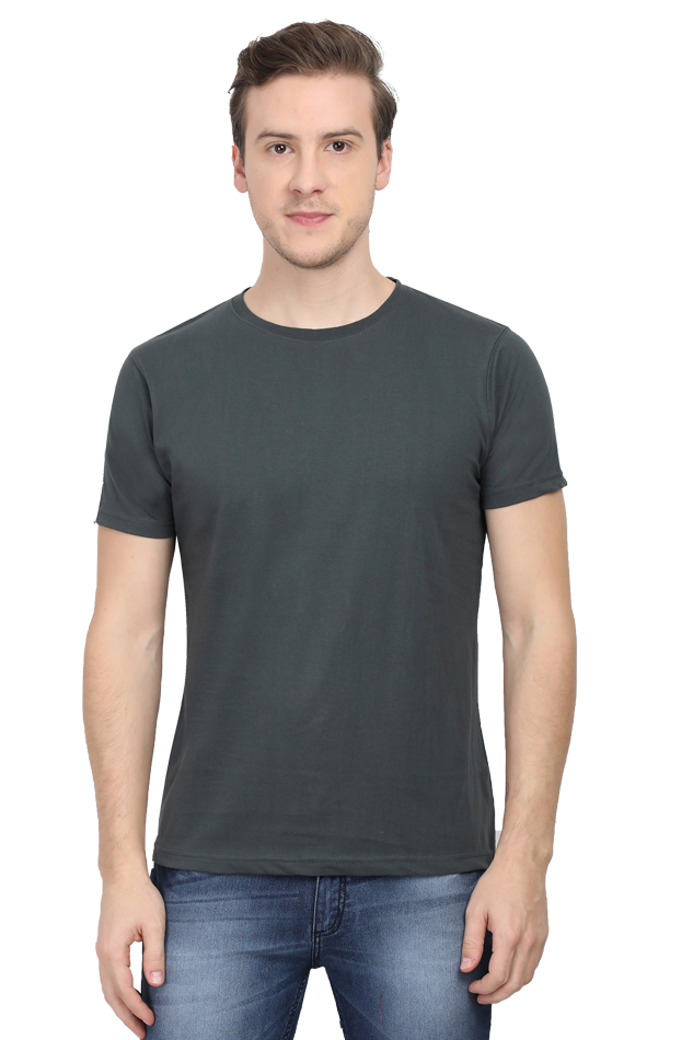 Round Neck Half Sleeve Classic Steel Grey