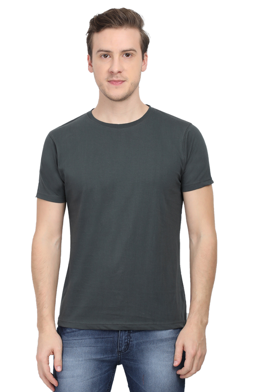 Round Neck Half Sleeve Classic Steel Grey