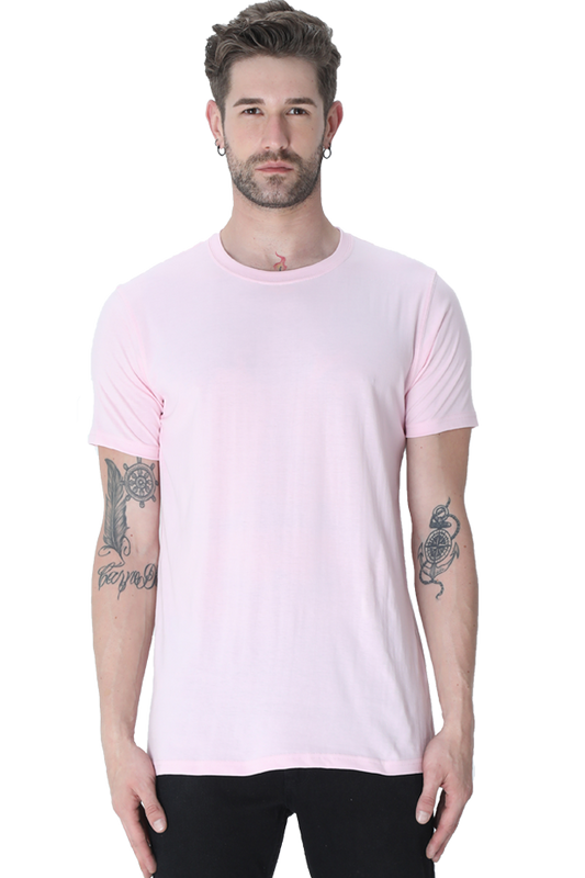 Round Neck Half Sleeve Classic Light Baby Pink