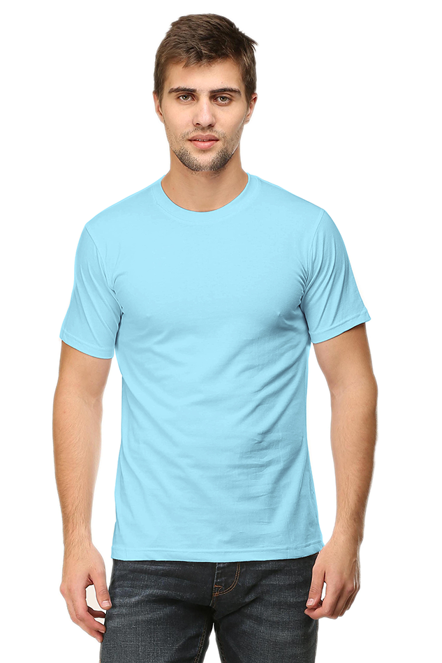 Round Neck Half Sleeve Classic Baby Blue