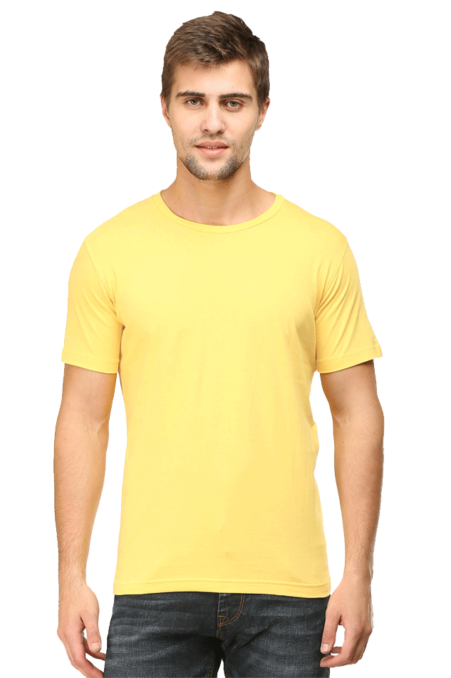 Round Neck Half Sleeve Classic Yellow