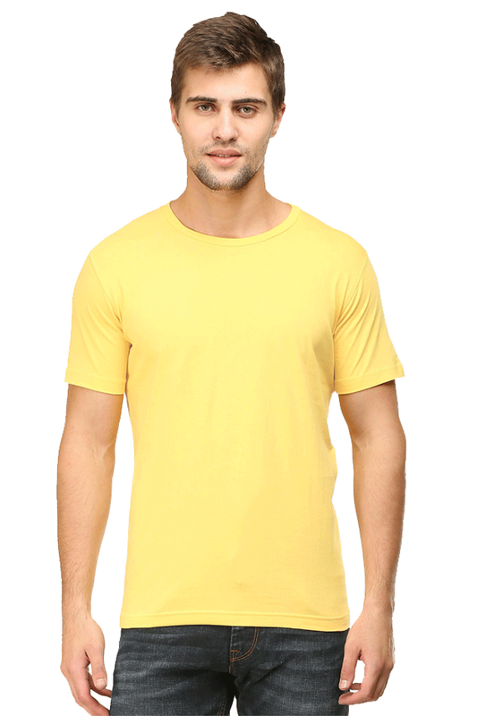 Round Neck Half Sleeve Classic Yellow