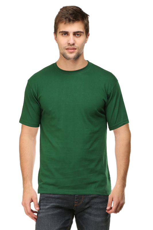 Round Neck Half Sleeve Classic Bottle Green