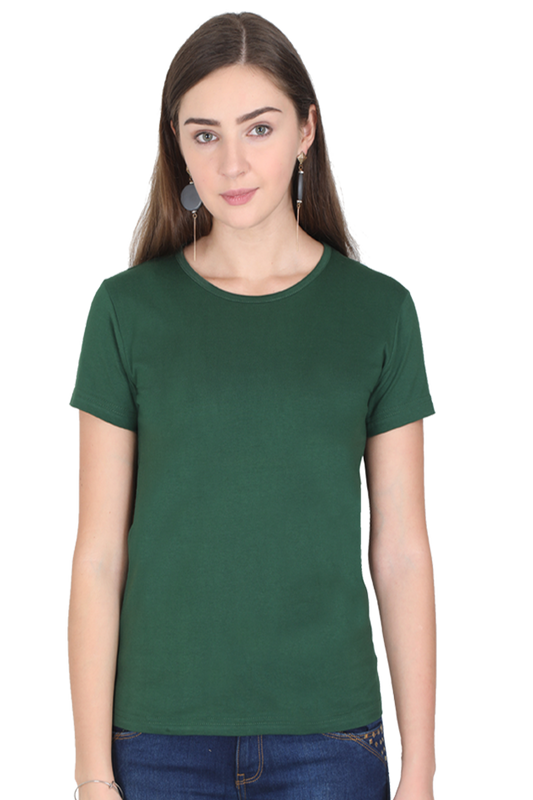 Round Neck Half Sleeve Classic Bottle Green