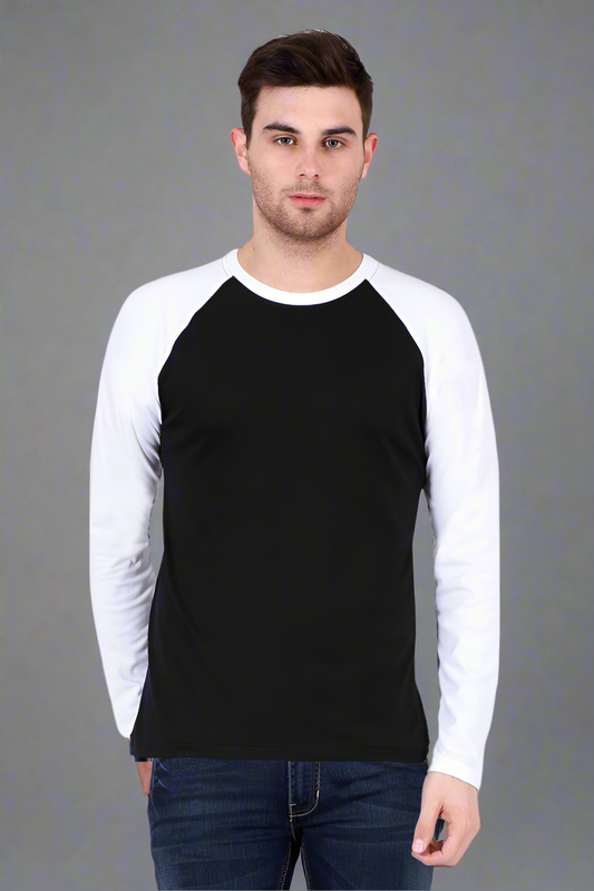 Raglan Full Sleeve White and Black