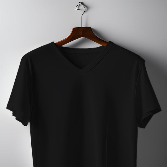 V-neck Half Sleeve Black