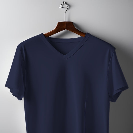 V-neck Half Sleeve Navy Blue