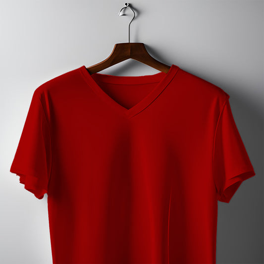 V-neck Half Sleeve Red